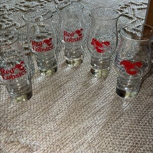 Red Lobster Cups Lot of 5